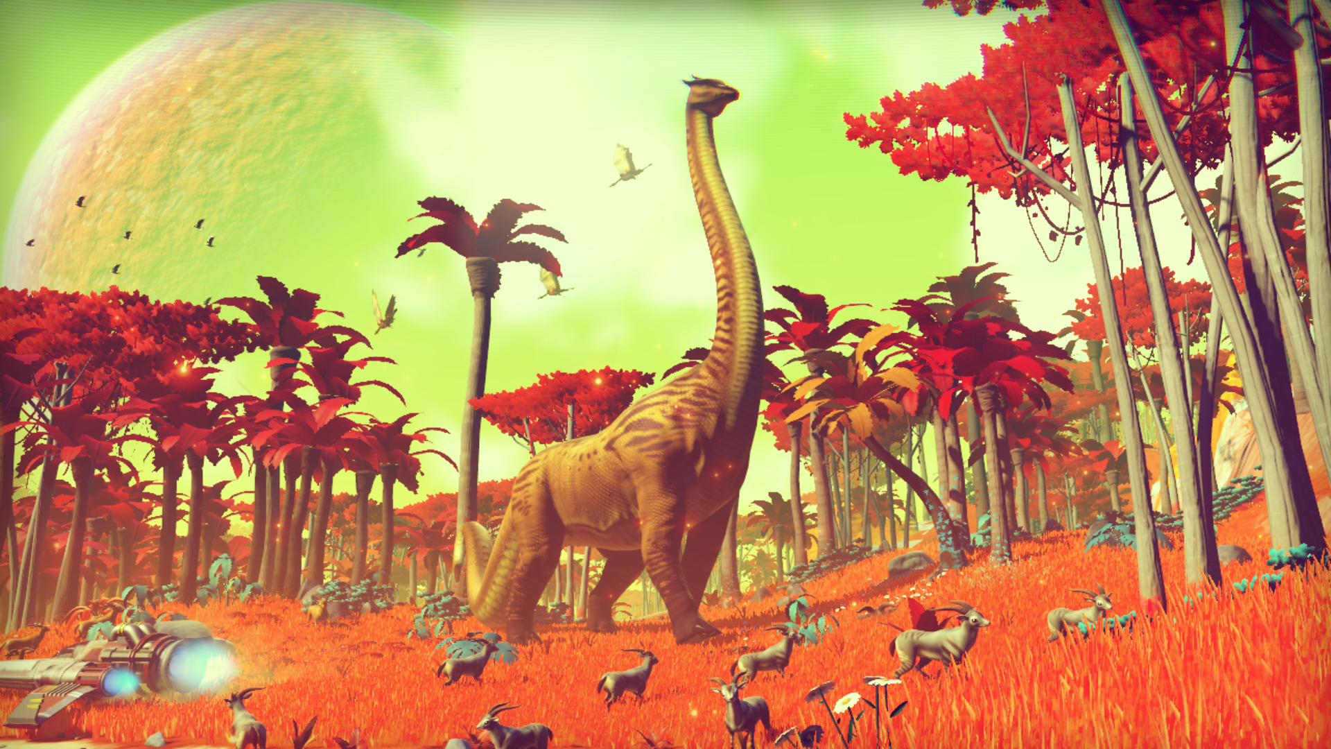Ein Dinosaurier auf einem fremden Planeten. Quelle: Hello Games