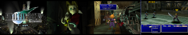In Teil 7 ermöglichte die Kombination aus vorgerenderten Hintergründen mit 3D-Figuren den Eindruck räumlicher Tiefe; dazu kamen detaillierte Kämpfe mit verschiedenen Kameraperspektiven und aufwändige Zwischenseqzenzen. (Final Fantasy IVII, 1997 - Eigene Screenshots / © Square Enix)